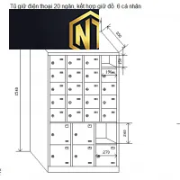 Tủ locker-Tủ giữ điện thoại 20 ngăn kế hợp 6 ngăn đựng đồ cá nhân